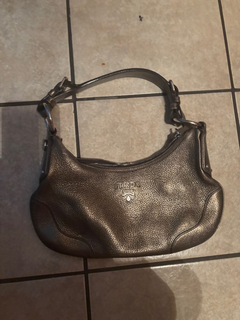 Prada Vitello Daino leather hobo shoulder bag